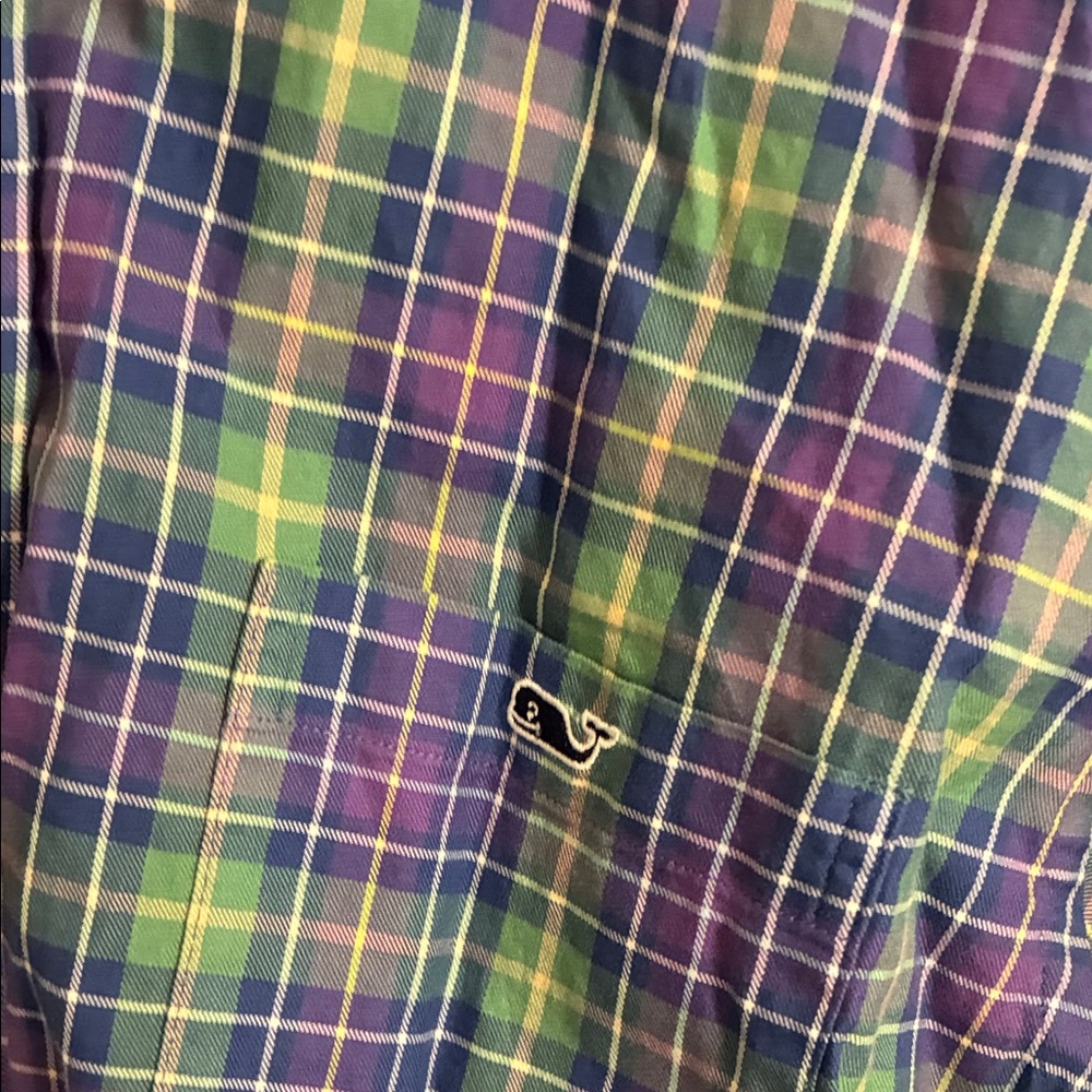 Vineyard Vines Slim Fit Tucker Purple and Green Plaid Shirt